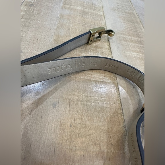 Another line women’s calf hair leather belt print animal print adjustable slide - Picture 8 of 10